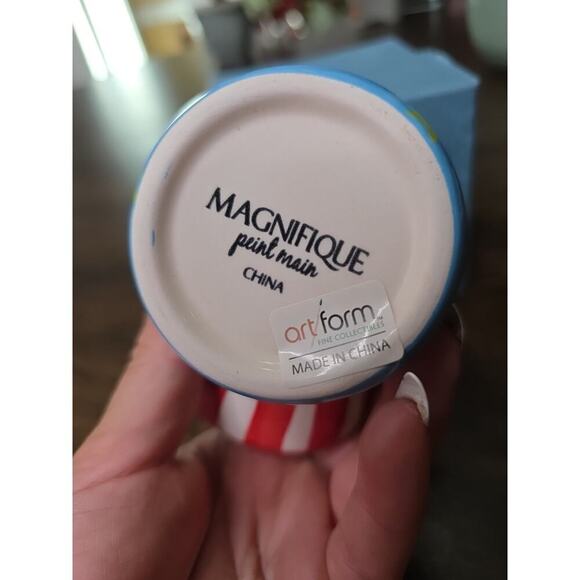 Vintage Uncle Sam USA Flag Top Hat Porcelain Hinged Trinket Box W/Star Trinket. - Picture 9 of 16